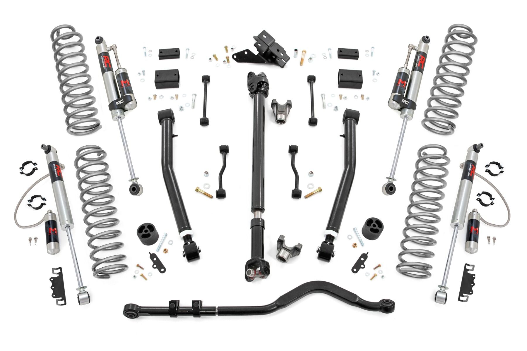 Rough Country 3.5 Inch Lift Kit Adj LCA FR D/S M1R Jeep Wrangler JL 4WD (2024-2026)