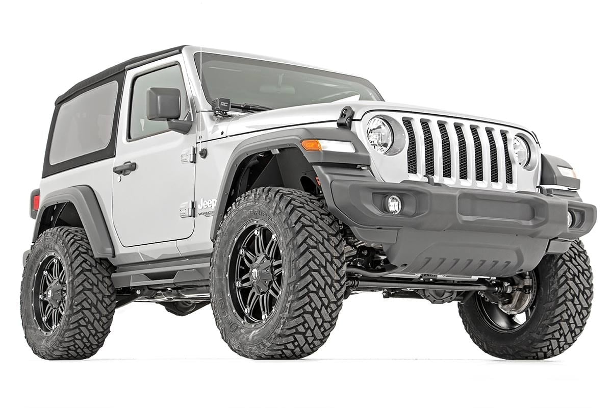 Rough Country 3.5 Inch Lift Kit Adj LCA FR D/S M1R Jeep Wrangler JL 4WD (2024-2026)